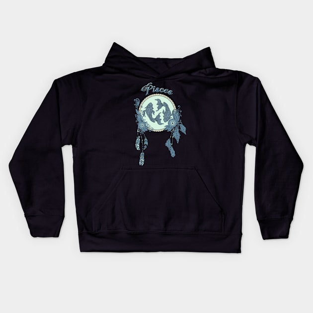 Zodiac sings pisces Kids Hoodie by Nicky2342